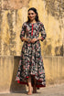 Women Black & Beige Floral A-Line Maxi Dress